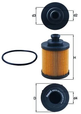 MAHLE ORIGINAL OX 418D Číslo výrobce: 70365417. EAN: 4009026601846.