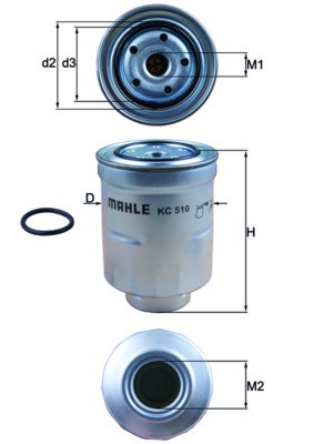 MAHLE ORIGINAL KC 510D Číslo výrobce: 72390728. EAN: 4009026952979.