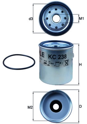 MAHLE ORIGINAL KC 238D Číslo výrobce: 70385345. EAN: 4009026724057.