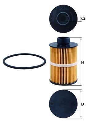 MAHLE ORIGINAL KX 208D Číslo výrobce: 70363109. EAN: 4009026601433.