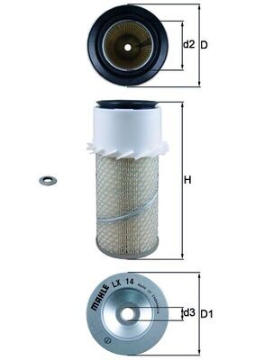 MAHLE ORIGINAL LX 14 Číslo výrobce: 77716061. EAN: 4009026009024.