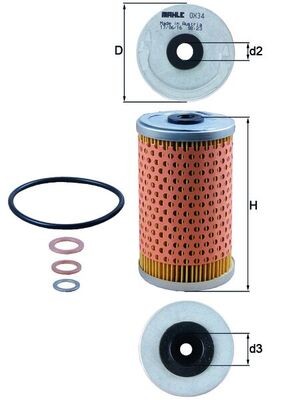 MAHLE ORIGINAL OX 34D Číslo výrobce: 72561793. EAN: 4009026039427.