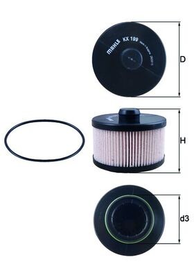 MAHLE ORIGINAL KX 199D Číslo výrobce: 70353777. EAN: 4009026729137.