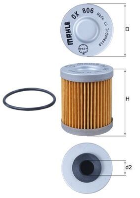 MAHLE ORIGINAL OX 806D Číslo výrobce: 72407322. EAN: 4009026958056.
