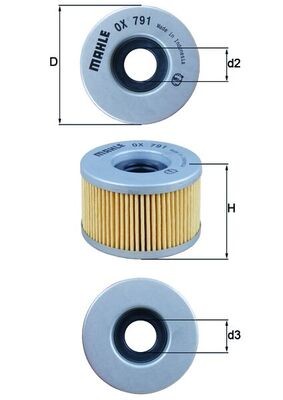 MAHLE ORIGINAL OX 791 Číslo výrobce: 72407351. EAN: 4009026958094.