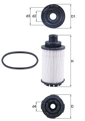 MAHLE ORIGINAL OX 1137D Číslo výrobce: 72460242. EAN: 4009026980880.