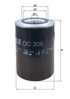 MAHLE ORIGINAL OC 308 Číslo výrobce: 78424681. EAN: 4009026106082.