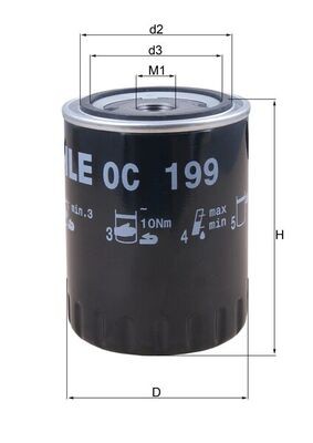MAHLE ORIGINAL OC 199 Číslo výrobce: 77496375. EAN: 4009026007518.