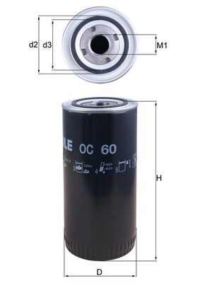 MAHLE ORIGINAL OC 60 Číslo výrobce: 72013019. EAN: 4009026008034.