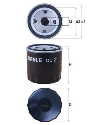 MAHLE ORIGINAL OC 21 Číslo výrobce: 72014397. EAN: 4009026000014.