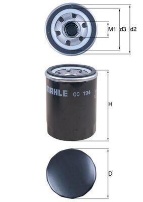 MAHLE ORIGINAL OC 194 Číslo výrobce: 78636318. EAN: 4009026015698.
