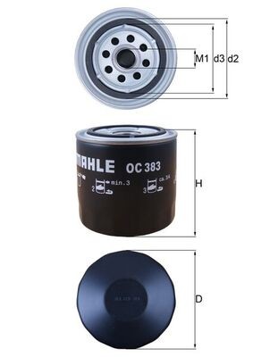 MAHLE ORIGINAL OC 383 Číslo výrobce: 76661201. EAN: 4009026409367.