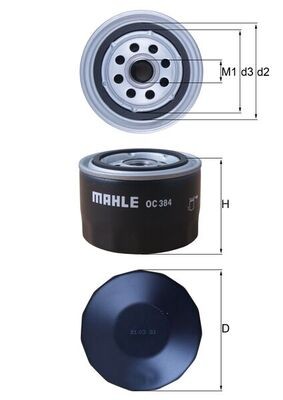 MAHLE ORIGINAL OC 384 Číslo výrobce: 76661227. EAN: 4009026409374.