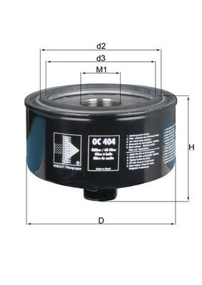 MAHLE ORIGINAL OC 404 Číslo výrobce: 76830129. EAN: 4009026503201.