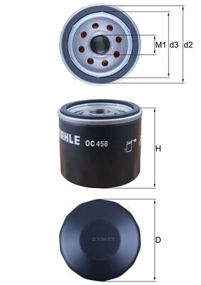MAHLE ORIGINAL OC 458 Číslo výrobce: 76664114. EAN: 4009026409671.