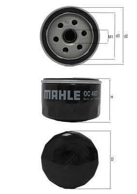 MAHLE ORIGINAL OC 467 Číslo výrobce: 72578314. EAN: 4009026501788.