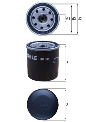 MAHLE ORIGINAL OC 534 Číslo výrobce: 70367063. EAN: 4009026601969.