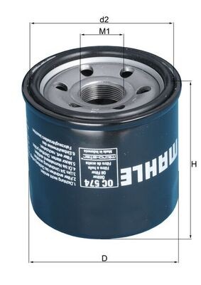 MAHLE ORIGINAL OC 574 Číslo výrobce: 70355319. EAN: 4009026511855.