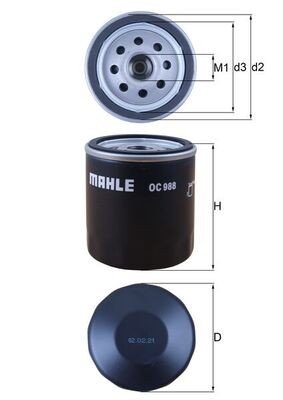 MAHLE ORIGINAL OC 988 Číslo výrobce: 70532267. EAN: 4009026768150.