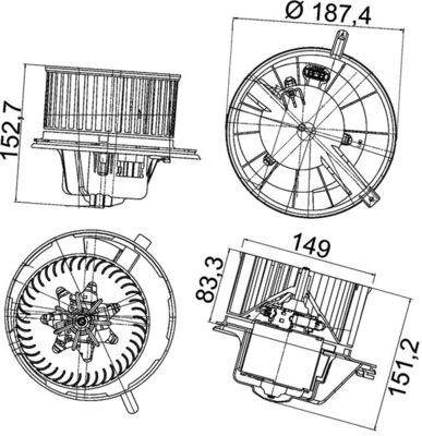 MAHLE ORIGINAL AB 148 000P Číslo výrobce: 351043211. EAN: 4057635015486.