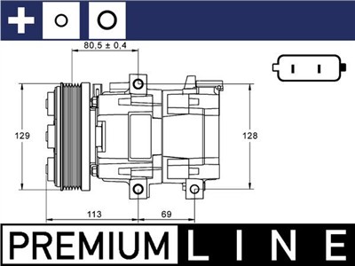 MAHLE ORIGINAL ACP 88 000P Číslo výrobce: 351113391. EAN: 4057635033107.