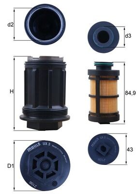 MAHLE ORIGINAL UX 3KIT Číslo výrobce: 72485637. EAN: 4057635011839.