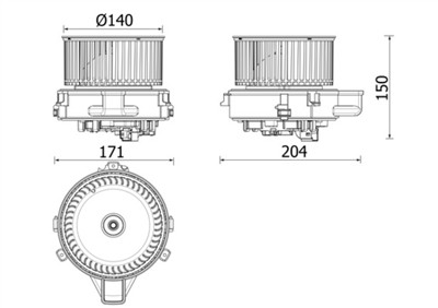 MAHLE ORIGINAL AB 284 000P Číslo výrobce: 8EW 351 151-171. EAN: 4057635131919.