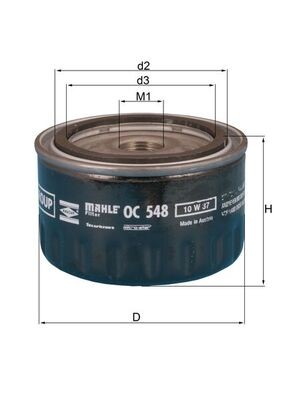 MAHLE ORIGINAL OC 548 Číslo výrobce: 70329209. EAN: 4009026509623.