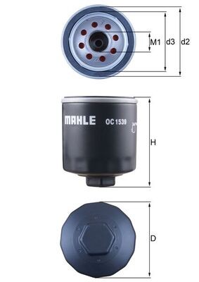 MAHLE ORIGINAL OC 1539 Číslo výrobce: 72520568. EAN: 4057635186803.