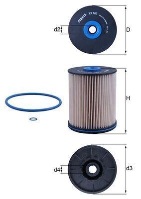 MAHLE ORIGINAL KX 567D Číslo výrobce: 72531874. EAN: 4057635205955.
