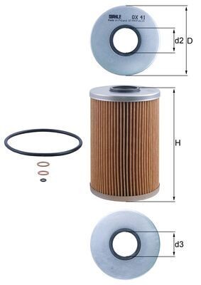 MAHLE ORIGINAL OX 41D Číslo výrobce: 72558778. EAN: 4009026017975.