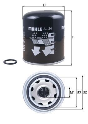 MAHLE ORIGINAL AL 24 Číslo výrobce: 70370943. EAN: 4009026606278.