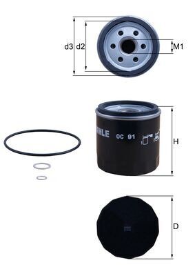 MAHLE ORIGINAL OC 91D Číslo výrobce: 72567870. EAN: 4009026304587.