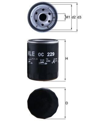 MAHLE ORIGINAL OC 229 Číslo výrobce: 72567877. EAN: 4009026026236.