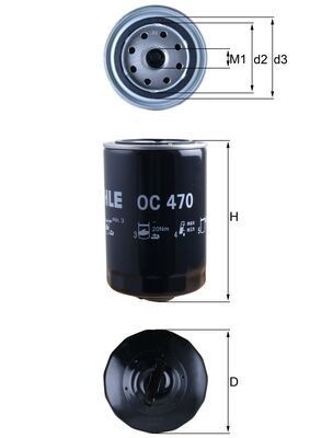 MAHLE ORIGINAL OC 470 Číslo výrobce: 72567445. EAN: 4009026504314.
