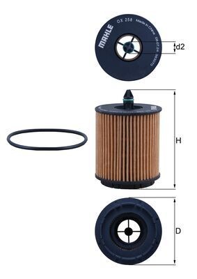 MAHLE ORIGINAL OX 258D Číslo výrobce: 72572787. EAN: 4009026309339.
