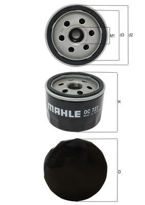 MAHLE ORIGINAL OC 727 Číslo výrobce: 72578319. EAN: 4009026934081.