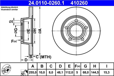 ATE 24.0110-0260.1 Číslo výrobce: 410260. EAN: 4006633071949.
