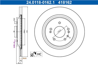 ATE 24.0118-0162.1 Číslo výrobce: 418162. EAN: 4006633468657.