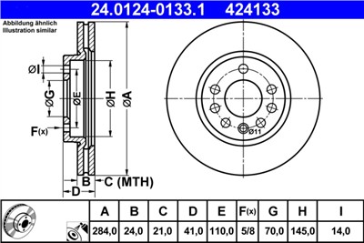ATE 24.0124-0133.1 Číslo výrobce: 424133. EAN: 4006633144681.