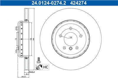 ATE 24.0124-0274.2 Číslo výrobce: 424274.