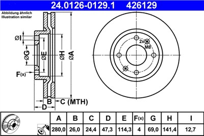 ATE 24.0126-0129.1 Číslo výrobce: 426129. EAN: 4006633226226.