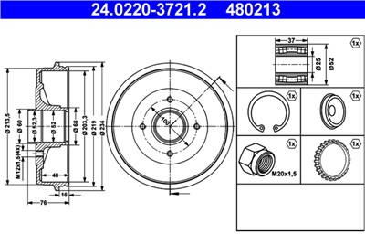 ATE 24.0220-3721.2 Číslo výrobce: 480213. EAN: 4006633310918.