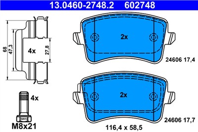 ATE 13.0460-2748.2 Číslo výrobce: 602748. EAN: 4006633324885.