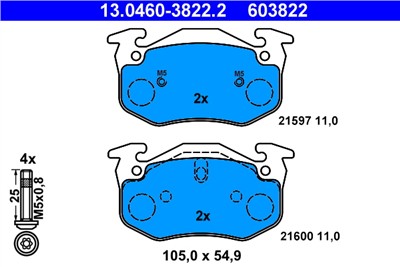 ATE 13.0460-3822.2 Číslo výrobce: 603822. EAN: 4006633219105.