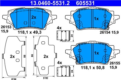 ATE 13.0460-5531.2 Číslo výrobce: 605531. EAN: 4006633491549.