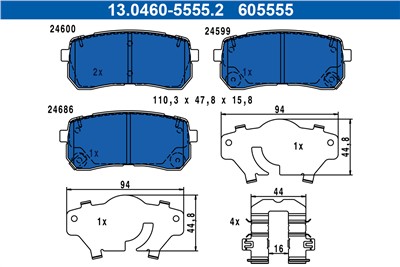 ATE 13.0460-5555.2 Číslo výrobce: 605555. EAN: 4006633501651.