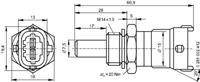 BOSCH 0 281 002 412 Číslo výrobce: TF-W. EAN: 3165142147345.