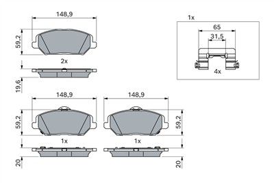 BOSCH 0 986 424 862 Číslo výrobce: BP2485. EAN: 4047026416978.
