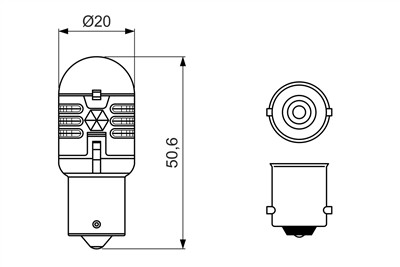 BOSCH 1 987 301 517 Číslo výrobce: 12V 1W P21W LED RETROFIT 6000K. EAN: 4047026352467.